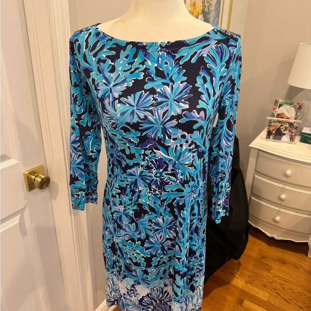 Lilly Pulitzer Blue and Turquoise Floral Dress